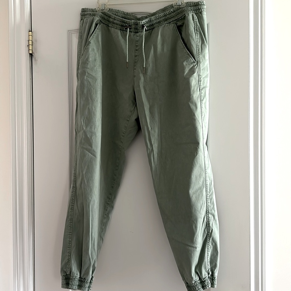 NWOT Zara cotton jogger style pant in XXL green colour.